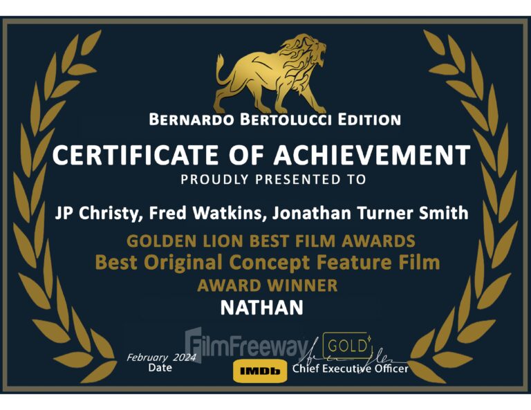 GLBFA Best Original Concept Feature Film certificate
